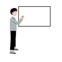 Male Teacher Teaching With Whiteboard vector