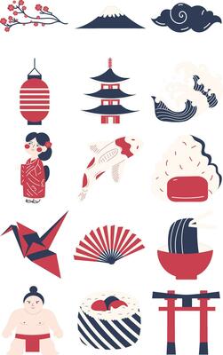 Iconic Japan Illustration Set