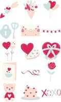 Sweet Valentine Illustration Set vector