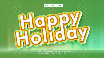 Happy Holiday Text Style Effect psd