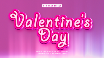 Valentines 3D Text Style Effect psd