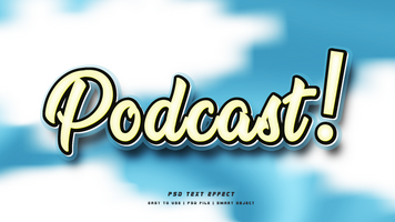 Podcast Text Style Effect psd