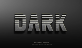 Dark 3D Editable Text Style Effect psd