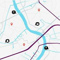 mapa de la ciudad para cualquier tipo de información gráfica digital y publicación impresa. vector