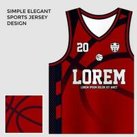 sencillo elegante resumen rojo baloncesto jersey sublimación modelo vector