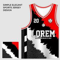 sencillo elegante resumen rojo baloncesto jersey sublimación modelo vector