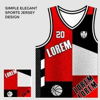 simple elegant abstract red basketball jersey sublimation template vector