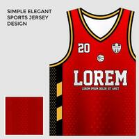 sencillo elegante resumen rojo baloncesto jersey sublimación modelo vector