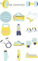 Bright Workout Essentials Illustration Set vector