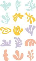 Bright Colorful Matisse Style Illustration Set vector