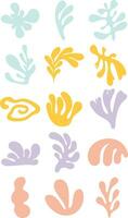 Bright Colorful Matisse Style Illustration Set vector