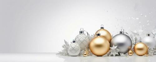 AI Generated Festive Elegance in Silver and Gold photo