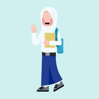 Indonesian Hijab Junior High School Student vector