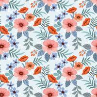 Beautiful flowers and leaf seamless pattern for fabric textile wallpaper. vector