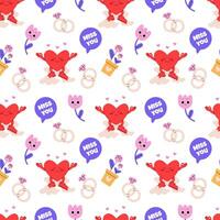 Valentines day seamless pattern vector