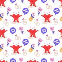 Valentines day seamless pattern vector