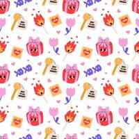 Valentines day seamless pattern vector