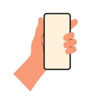Hand with phone vector