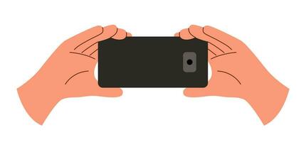 Hand with phone vector