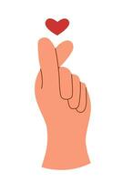 Hand showing heart vector