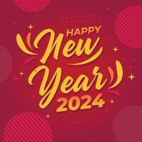 Happy New Year 2024 illustration vector background. Concept for 2024 new year celebration, fit for banner, background, feed, greeting card, background, social media post. Vector eps 10