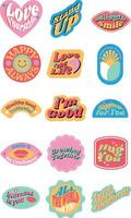 Retro Sticker Elements Set vector