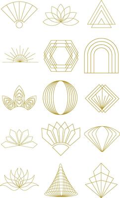 Gold Elegant Logo Elements Set