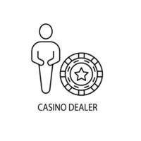 casino comerciante concepto línea icono. sencillo elemento ilustración. casino comerciante concepto contorno símbolo diseño. vector
