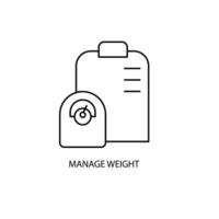 manage weight concept line icon. Simple element illustration. manage weight concept outline symbol design. vector