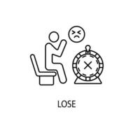 lost the game concept line icon. Simple element illustration. lost the game concept outline symbol design. vector