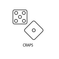 craps concept line icon. Simple element illustration. craps concept outline symbol design. vector