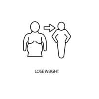 Lose weight concept line icon. Simple element illustration. Lose weight concept outline symbol design. vector