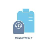 manage weight concept line icon. Simple element illustration. manage weight concept outline symbol design. vector