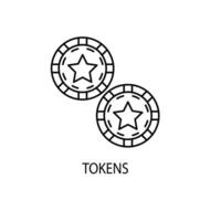 tokens concept line icon. Simple element illustration. tokens concept outline symbol design. vector