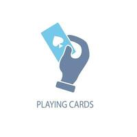 playing cards concept line icon. Simple element illustration. playing cards concept outline symbol design. vector