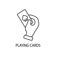 playing cards concept line icon. Simple element illustration. playing cards concept outline symbol design. vector