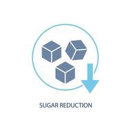 sugar reduction concept line icon. Simple element illustration. sugar reductionsugar reduction concept outline symbol design. vector