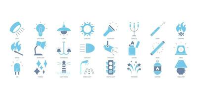 Light icons set. Set of editable stroke icons.Vector set of Light vector