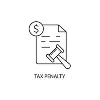 tax penalty concept line icon. Simple element illustration. tax penalty concept outline symbol design. vector