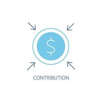 contribution concept line icon. Simple element illustration. contribution concept outline symbol design. vector