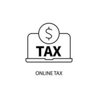 online tax concept line icon. Simple element illustration. online tax concept outline symbol design. vector