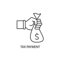 tax payment concept line icon. Simple element illustration. tax payment concept outline symbol design. vector
