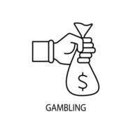 gambling concept line icon. Simple element illustration. gambling concept outline symbol design. vector
