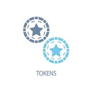 tokens concept line icon. Simple element illustration. tokens concept outline symbol design. vector