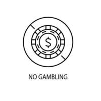 no gambling concept line icon. Simple element illustration. no gambling concept outline symbol design. vector