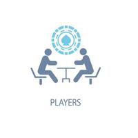 players concept line icon. Simple element illustration. players concept outline symbol design. vector