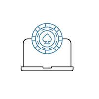 Online casino concept line icon. Simple element illustration. Online casino concept outline symbol design. vector