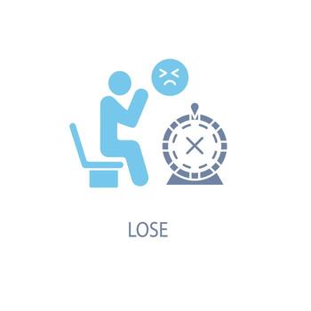 lost the game concept line icon. Simple element illustration. lost the game concept outline symbol design. vector