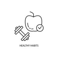 sano hábitos concepto línea icono. sencillo elemento ilustración.saludable hábitos concepto contorno símbolo diseño. vector