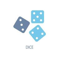 Dice concept line icon. Simple element illustration. Dice concept outline symbol design. vector